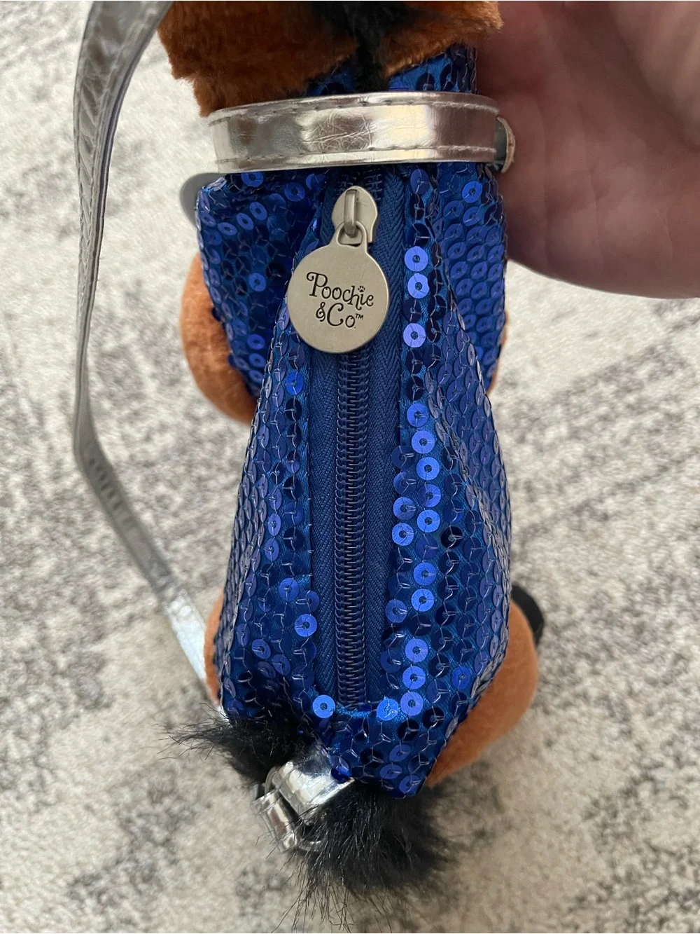 Rare Poochie & Co Girl's brown, blue, black/ Sequin Horse Shoulder Purse/Bag.